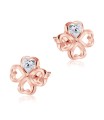 Leaf Clover Shaped CZ Silver Stud Earring STS-5150